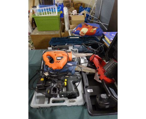A Collection of Various Power Tools, Power Saws etc, Some Requiring Chargers