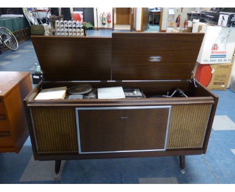 A Vintage Sanyo Radiogram with Reel to Reel Tape Recorder, 123cm wide