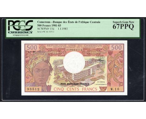 Cameroun, P 15d, Linzmayer BEAC B1f, République Unie du Cameroun, Banque des États de l'Afrique Centrale, 500 Francs, 1 Janua
