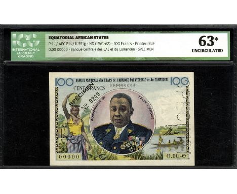 Equatorial African States, P 1s, Linzmayer AEC B1s, Kolski 551g, Banque Centrale des États de l'Afrique Équatoriale et du Cam