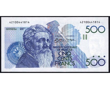 Belgium, NBBB-84, P 141a, Banque Nationale de Belgique, 500 Francs, (1980-81). Portrait of Constantine Meunier at left, two c