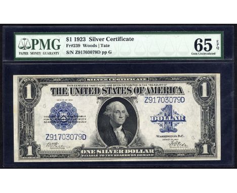 United States, P NL, Friedberg 239, Treasury of the United States of America, 1 Silver Dollar, 1923, Silver Certificate. Port