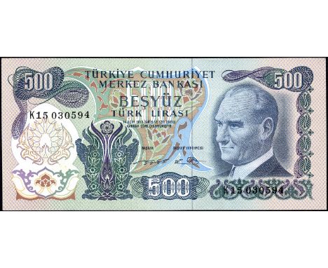 Turkey, P 189a, Pulko C78, Central Bank of Turkey, 500 Lira, L.1970 (1974). Portrait of President Kemal Atatürk at right on f