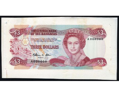 Bahamas, P 44p, Linzmayer CBB B9, The Central Bank of the Bahamas, 3 Pounds, L.1974 (1984), SEPARATE FRONT AND BACK COMPOSITE