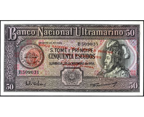 Saint Thomas & Prince, P 45, Banco Nacional Ultramarino, S. Tomé e Principe, 50 Escudos, 20 November 1958. Bank seal at left,