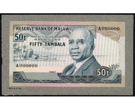 Malawi, P NL, Reserve Bank of Malawi, 50 Tambala, COMPOSITE FRONT AND BACK DESIGN. Portrait of Dr. Hastings Kamuzu Banda at c