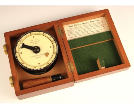 The Paget Angle Sextant, by H.Hughes &amp; Son Ltd, serial no. 1865, to a fitted mahogany case, with instruction label, 11cm 