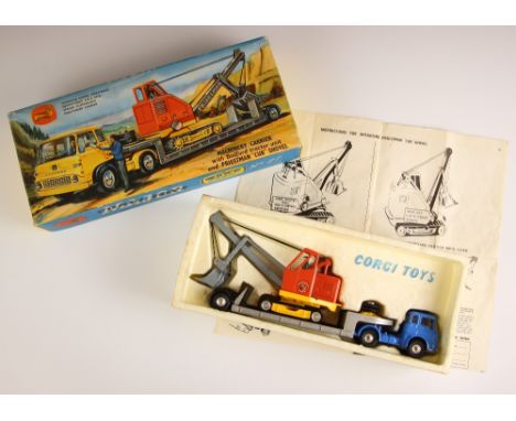 A Corgi Toys No 27 gift set, 20th century, including a Machinery Carrier with Bedford tractor unit and Priestman 'Cub' shovel