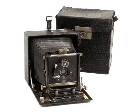 A Early Linhof Plate Camera #13134. With Dallmeyer 3 1/4 f6.5 wide angle lens in a ICA shutter (condition 5F). With original 