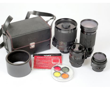 Sigma 600mm (NOT 500mm) Mirror Lens &amp; Other Nikon Fit Manual Focus Lenses. Including Sigma Mirror-Telephoto 600mm in a fi