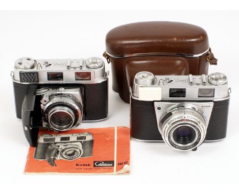 Two Kodak 35mm Retina Cameras. Retina IIIC (Big C) #98191. (meter working but shutter very occasionally hesitant, hence condi