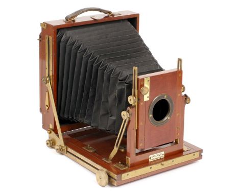 Gandolfi Half Plate Wood &amp; Brass Field Camera. With rising front. Several rips in bellows.[cabinet L]