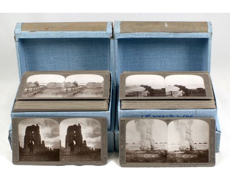 The Great War and Other Related Stereo Cards. Comprising Realistic Travels, dark mounts (198/200 - missing 81 and 135); Reali