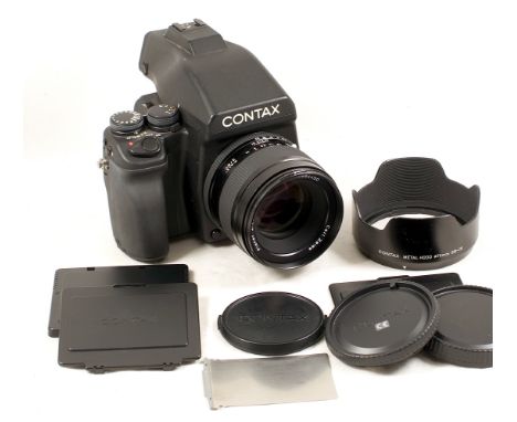 Complete Contax 645 AF Medium Format Camera. Condition 4F. With 80mm CZ Plannar f2 lens (condition 4F).[cabinet H]