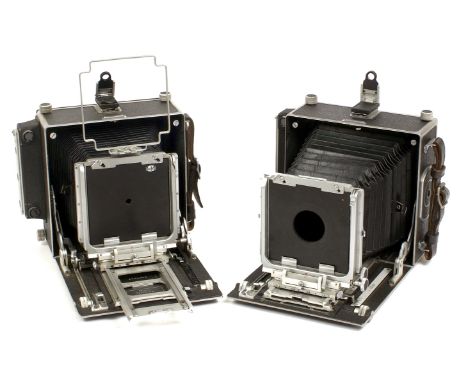 Two MPP Micro Technical Camera Bodies. #10833 with lens panel and sports finder and #6116, lacking rear glass.[cabinet F]