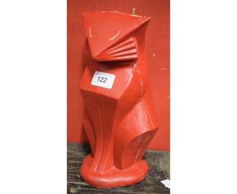 A reproduction cast metal Art Deco cat doorstop 