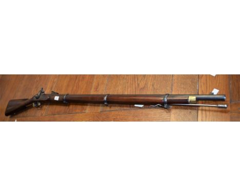A Snider-Enfield Model 1861 Mk.II replica percussion musket, 99cm barrel with long range ladder sight, three bands, walnut st
