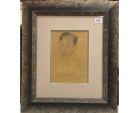 DAME LAURA KNIGHT RA (1877-1970) A.R.R. Portrait of a Chinese boy Pencil Signed 23 x 16cm
