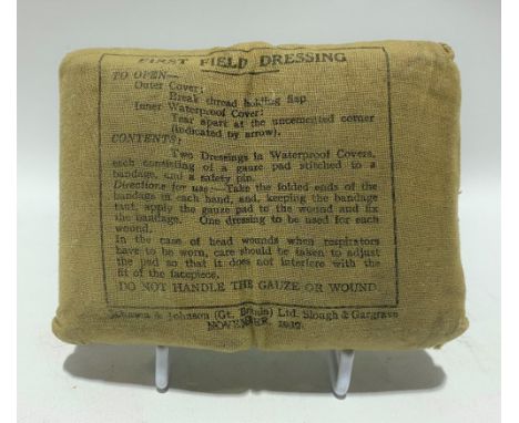 1930 Johnson &amp; Johnson Ltd first field dressing dated November 1930.