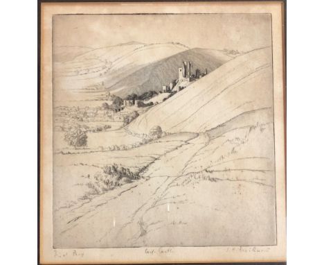 SAM HARTLEY BRAITHWAITE (1883-1947) Corfe Castle and Worth Matravers, Dorset Two drypoint etchings First proof, each signed a