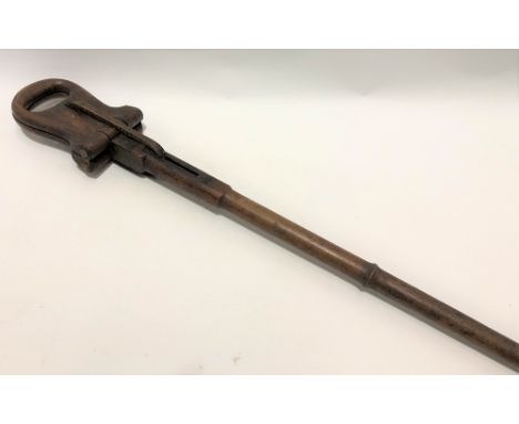 A Victorian turned wood shooting stick, length 90cm