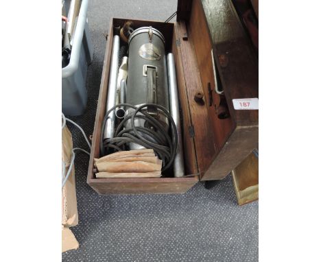 A vintage  electrolux vacuum and attachments in original box (collectors item only)