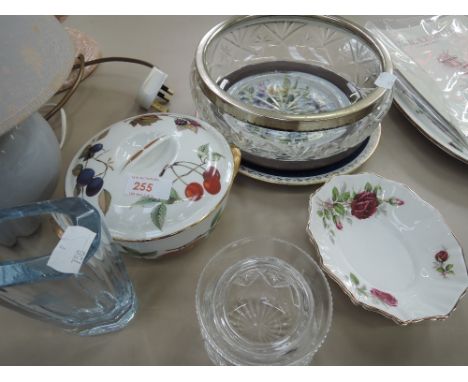A selection of glass and ceramics including Royal Albert and Royal Worcester Evesham