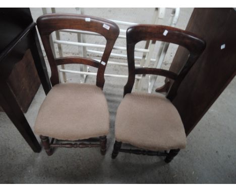 A pair of Victorian demi button back bedroom chairs