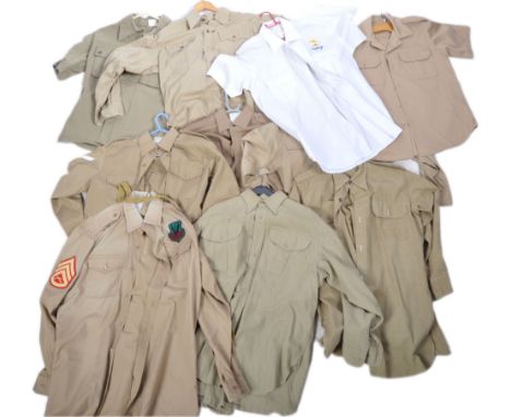 Uniforms - A collection of ten assorted Second World War and other style army military shirts, most being genuine, together w