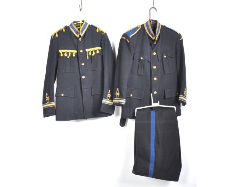 Uniforms - A pair of genuine military Second World War WWII style Bandsman uniforms comprised of a Watchet Town Jacket, toget
