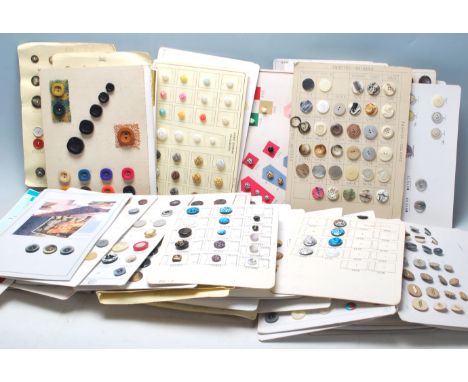 A large collection of retro vintage mid 20th century decorative buttons which are held on their original display boards. The 