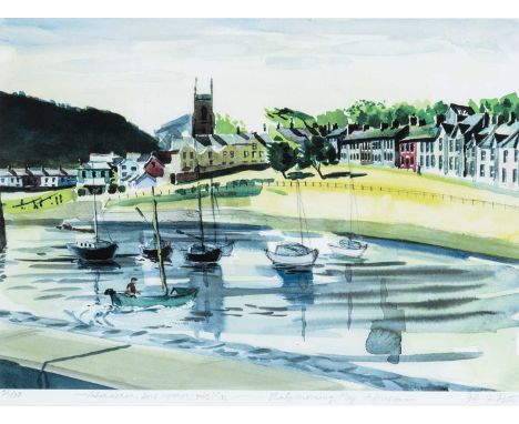 ‡ JOHN JULIAN PETTS limited edition (21/100) print - entitled 'Early Morning, May, Aberaeron', signed , 27 x 36cmsProvenance: