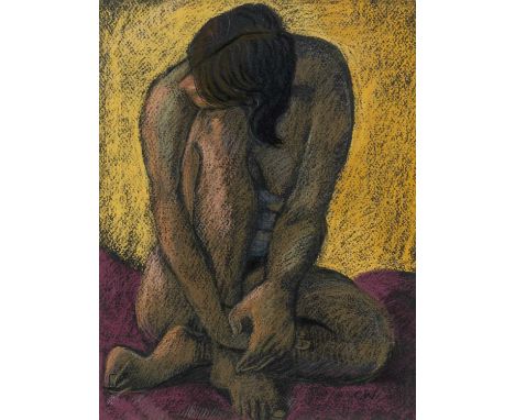 ‡ CLAUDIA WILLIAMS pastel - entitled verso 'Nude', signed with initials, 30 x 23cmsProvenance: private collection CardiffComm