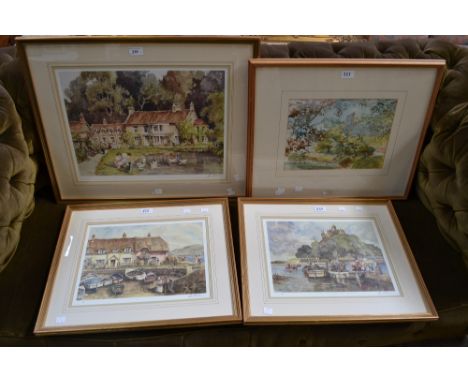 George Butler (1904-1999)
Haddon Hall, across the Wye
signed, watercolour,  24cm x 33cm;   E Sturgeon, by and after, St Micha