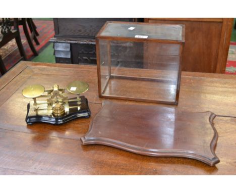 A set of Brass postal scales and weights