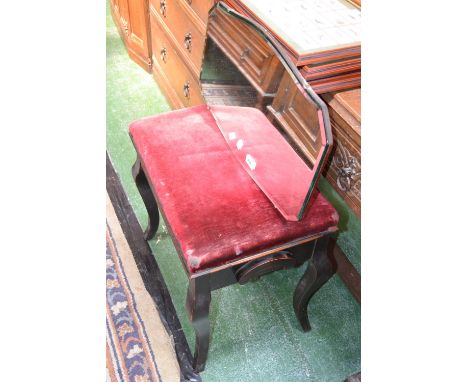 A Victorian upholstered piano stool; a 1930's wall mirror (2) 