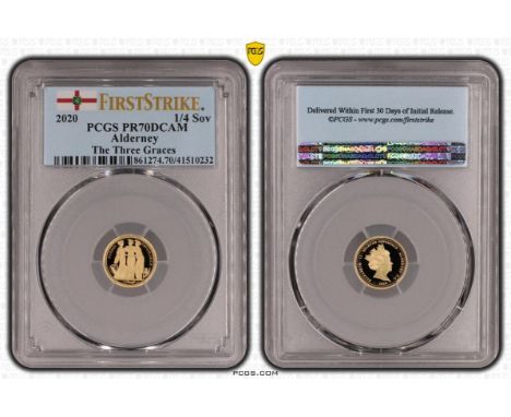 UNITED KINGDOM. ALDERNEY. Elizabeth II, 1952-2022. Gold 1/4 sovereign, 2020. The Commonwealth Mint. Proof. Much like its 2019