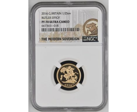 UNITED KINGDOM. Elizabeth II, 1952-2022. Gold half-sovereign, 2016. Royal Mint. Proof. To celebrate the Queen's 90th birthday