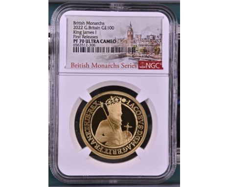 UNITED KINGDOM. Elizabeth II, 1952-2022. Gold 100 pounds, 2022. Royal Mint. Proof. This design is the second release in a Roy