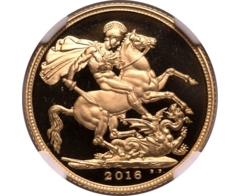 UNITED KINGDOM. Elizabeth II, 1952-2022. Gold sovereign, 2016. Royal Mint. Proof. To celebrate the Queen's 90th birthday In 2