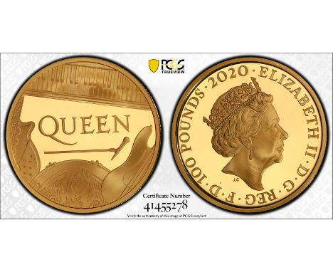 UNITED KINGDOM. Elizabeth II, 1952-2022. Gold 100 pounds, 2020. Royal Mint. Proof. The first coin in the "Music Legends" seri