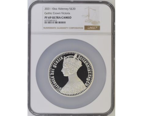 UNITED KINGDOM. ALDERNEY. Elizabeth II, 1952-2022. Silver 20 pounds, 2021. Commonwealth Mint. Proof. Part of a two-coin set, 