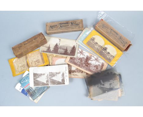 Magic Lantern Slides and Stereo Photographs, Primus magic lantern slides (3 boxes), some stereoscopic cards (12) P, Viewmaste