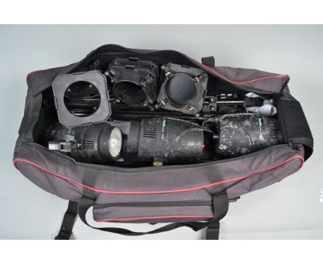 An FST Fusiton Pegasus Portable Lighting Kit, comprising three P-180 portable flash heads with weather-related deterioration 