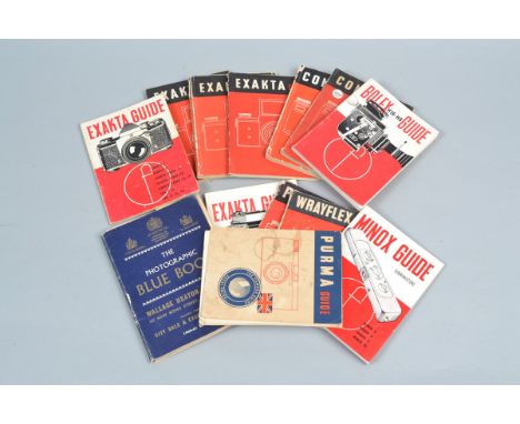 Focal Press Camera Guide Books, Exakta (5), Contax (2), Bolex H16-H8, Wrayflex, Minox, Purma, Periflex and an edition of the 