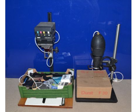 Enlargers and Darkroom Equipment, a Meopta Color 3 enlarger, no lens present, with power adaptor, 24 x 36, 60 x 60 mishbox mi