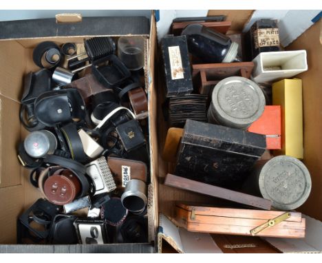 Darkroom Equipment and Various Accessories, 2 trays, including cylindrical aluminium developing tanks from Kodak and Premo (2