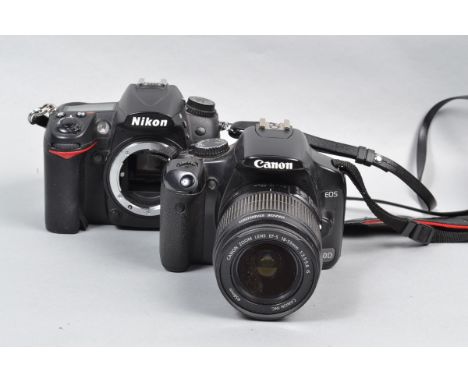 A Nikon D7000 DSLR Body and a Canon DSLR Camera, comprising a Nikon D7000 body, serial no 6241575, with non-original maker's 