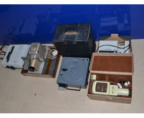 Four Slide Projectors, a Bell &amp; Howell TDC Headliner 303, with Trionar 4in f/3.5 Anastigmat lens, in original fitted case