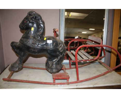 A VINTAGE CHILDS ROCKING HORSE
